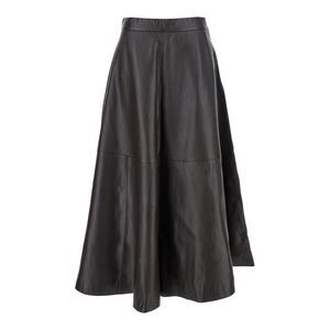 Rohe Women Bordeaux A-Line Skirt With Side Zip Closure In Leather Woman